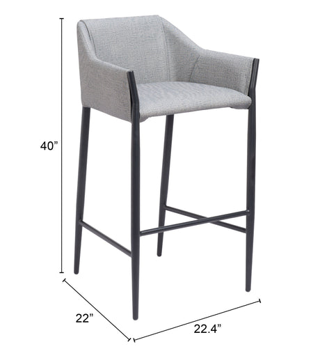 Andover Slate Gray Barstool by Zuomod at Eve Furniture