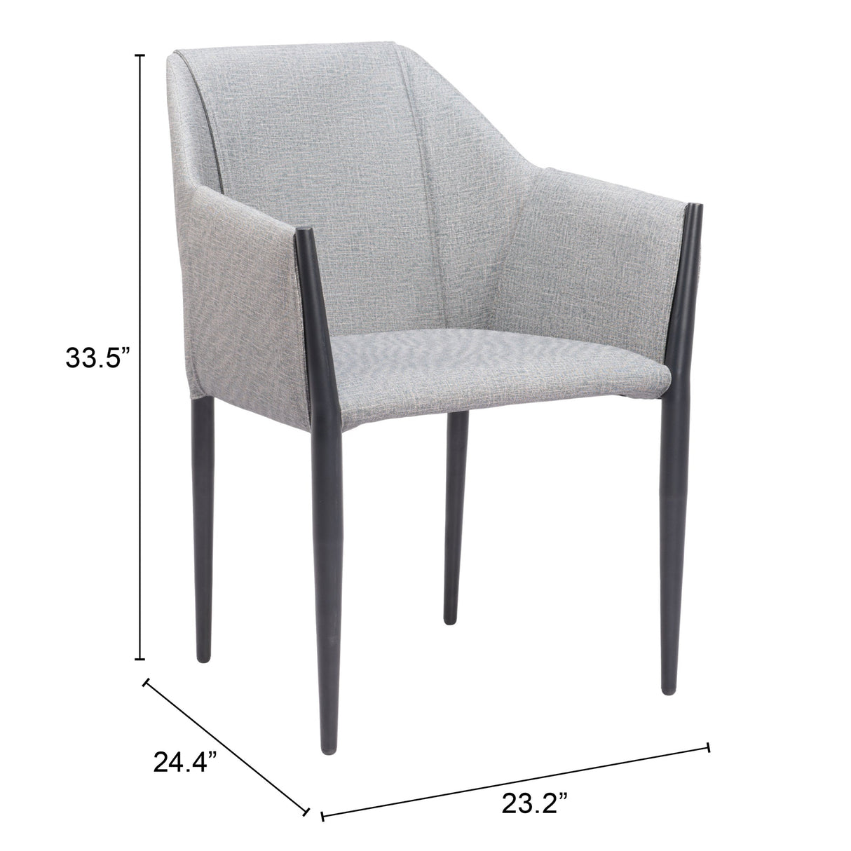 Andover Slate Gray Dining Chair (Set of 2) by Zuomod at Eve Furniture