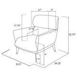 Andrea Blue Heavy Duty High Back Accent Chair by Coaster at Eve Furniture