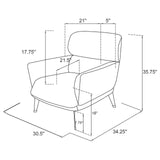 Andrea Grey Heavy Duty High Back Accent Chair by Coaster at Eve Furniture