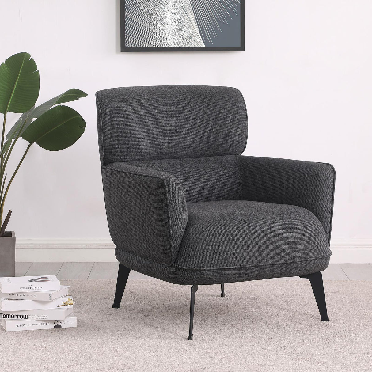 Andrea Grey Heavy Duty High Back Accent Chair by Coaster at Eve Furniture