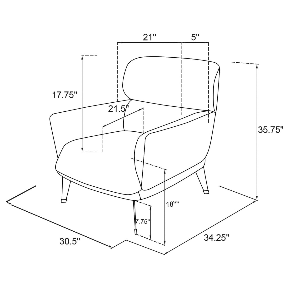 Andrea Orange Heavy Duty High Back Accent Chair