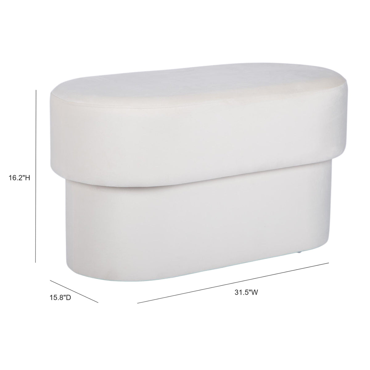 Andrea Performance Velvet Storage Bench (31"-50") by TOV Furniture at Eve Furniture