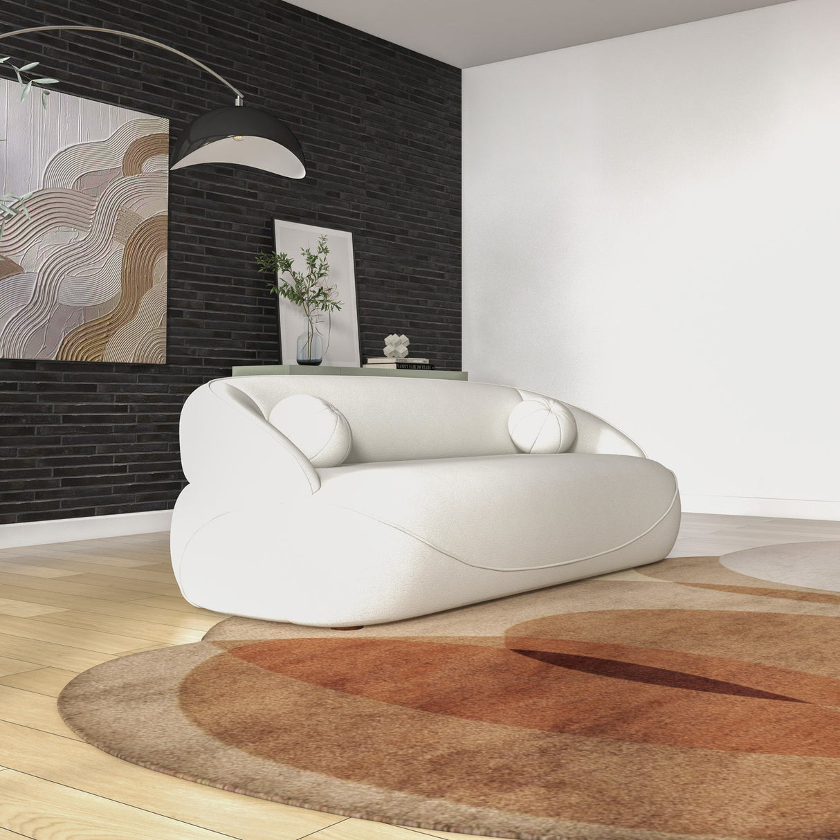 Andrew Beige Boucle Sofa by Ashcroft Furniture at Eve Furniture