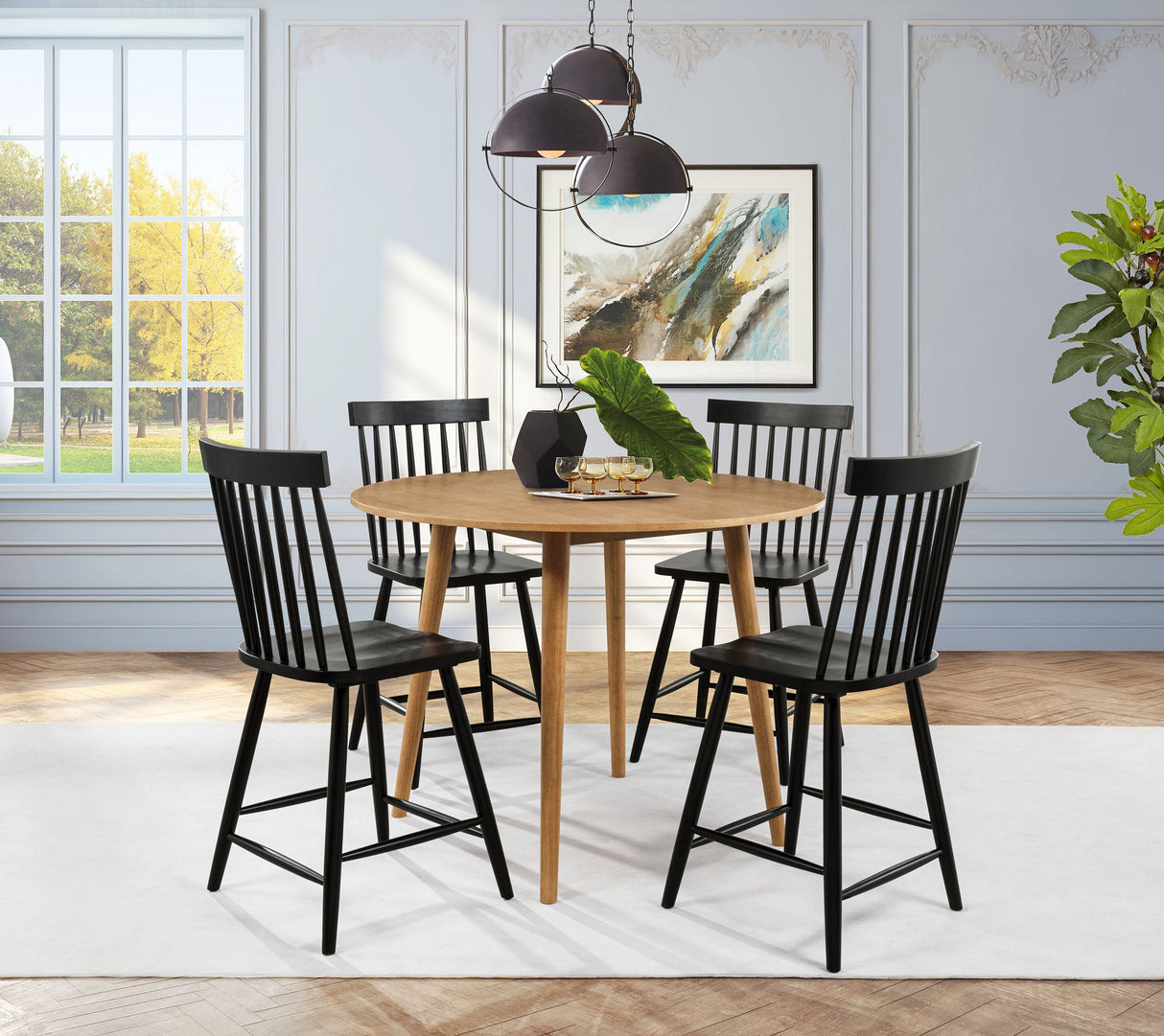 Andrews Black Windsor Counter Height Dining Side Chair (Set of 2) by Coaster at Eve Furniture
