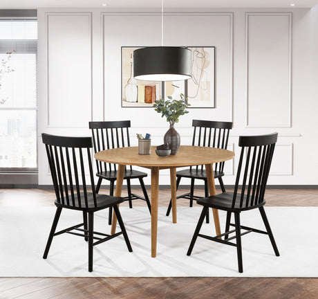 Andrews Black Windsor Spindle Back Dining Side Chair (Set of 2) by Coaster at Eve Furniture