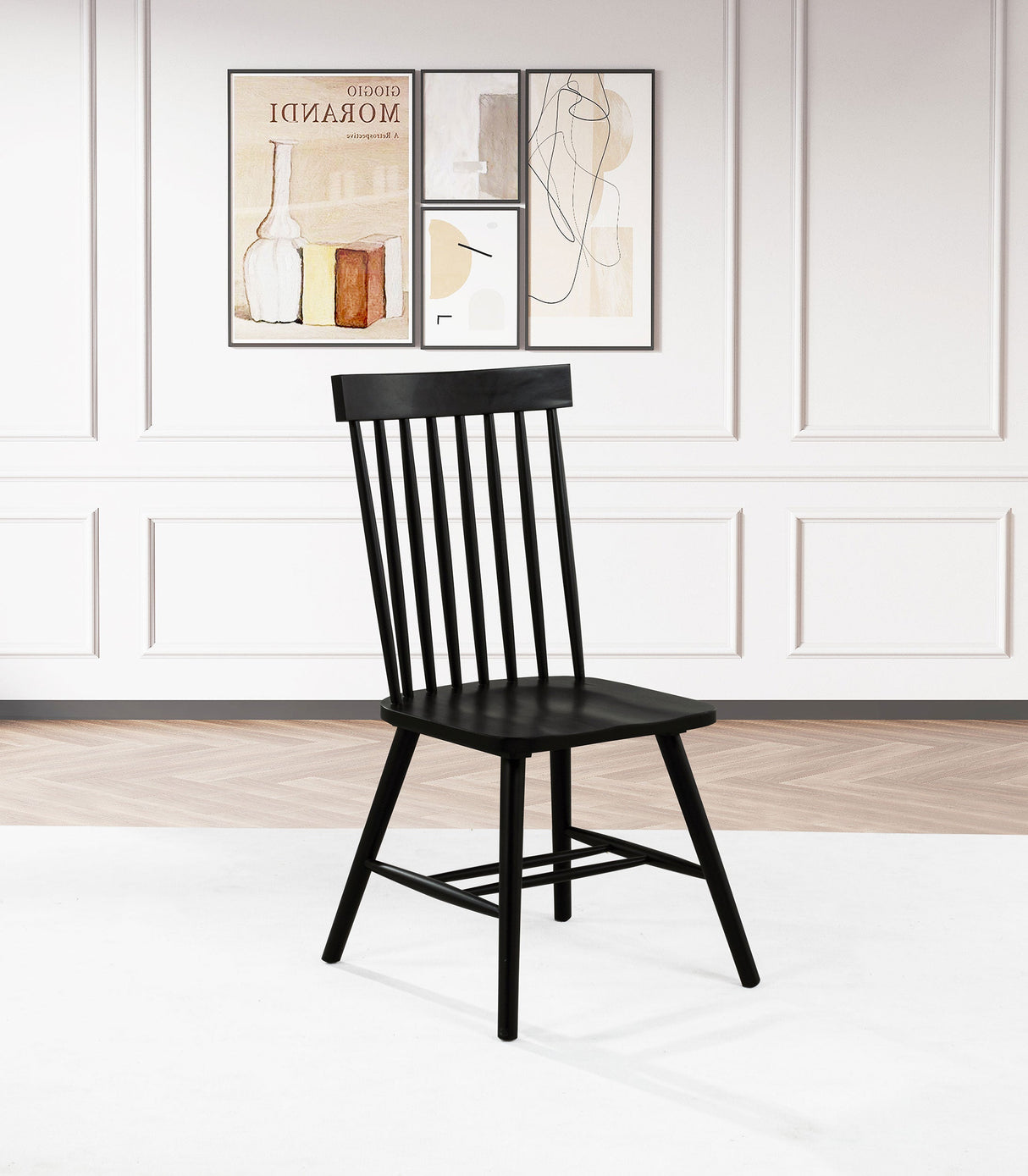 Andrews Black Windsor Spindle Back Dining Side Chair (Set of 2) by Coaster at Eve Furniture