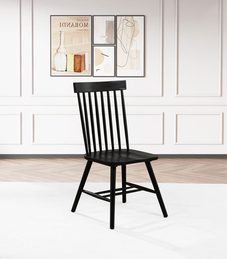 Andrews Black Windsor Spindle Back Dining Side Chair (Set of 2) by Coaster at Eve Furniture