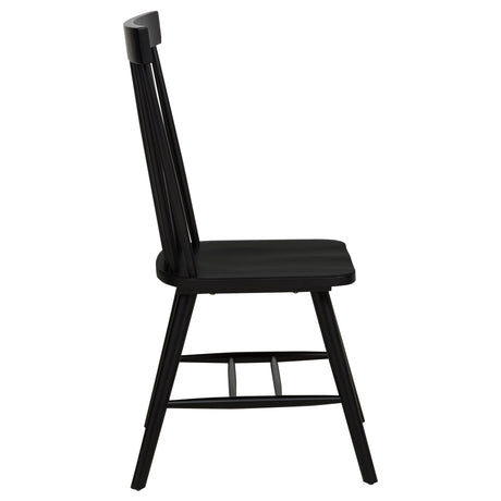 Andrews Black Windsor Spindle Back Dining Side Chair (Set of 2) by Coaster at Eve Furniture