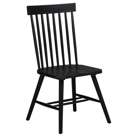 Andrews Black Windsor Spindle Back Dining Side Chair (Set of 2) by Coaster at Eve Furniture