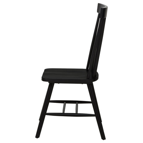 Andrews Black Windsor Spindle Back Dining Side Chair (Set of 2) by Coaster at Eve Furniture