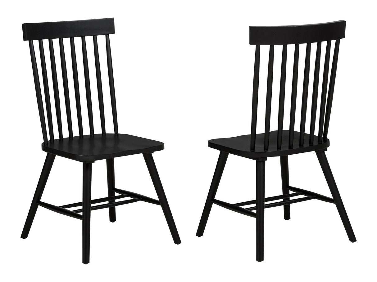 Andrews Black Windsor Spindle Back Dining Side Chair (Set of 2) by Coaster at Eve Furniture