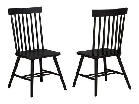 Andrews Black Windsor Spindle Back Dining Side Chair (Set of 2) by Coaster at Eve Furniture