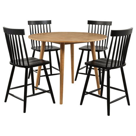 Andrews Black/Light Ash 5-piece Round Counter Dining Set by Coaster at Eve Furniture