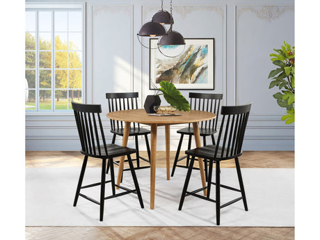 Andrews Black/Light Ash 5-piece Round Counter Dining Set by Coaster at Eve Furniture