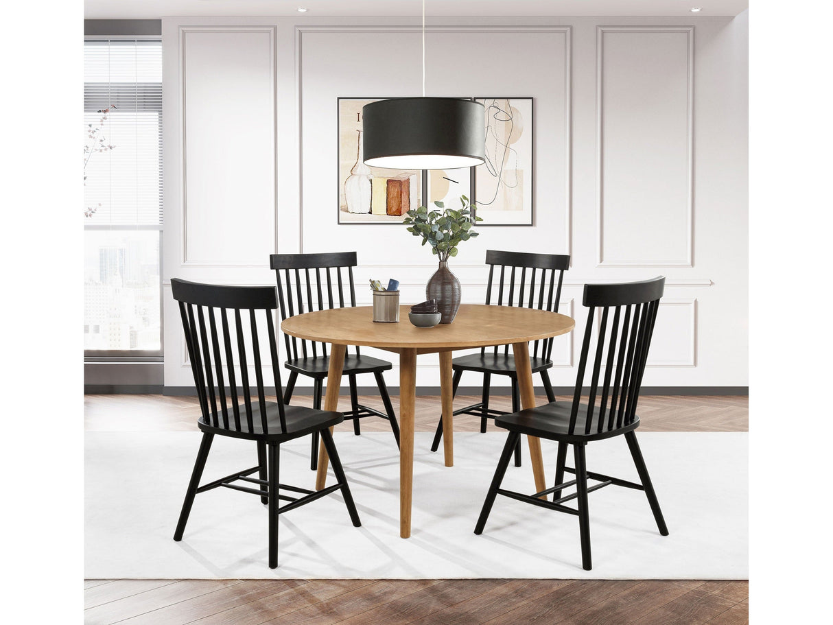 Andrews Black/Light Ash 5-piece Round Dining Table Set by Coaster at Eve Furniture