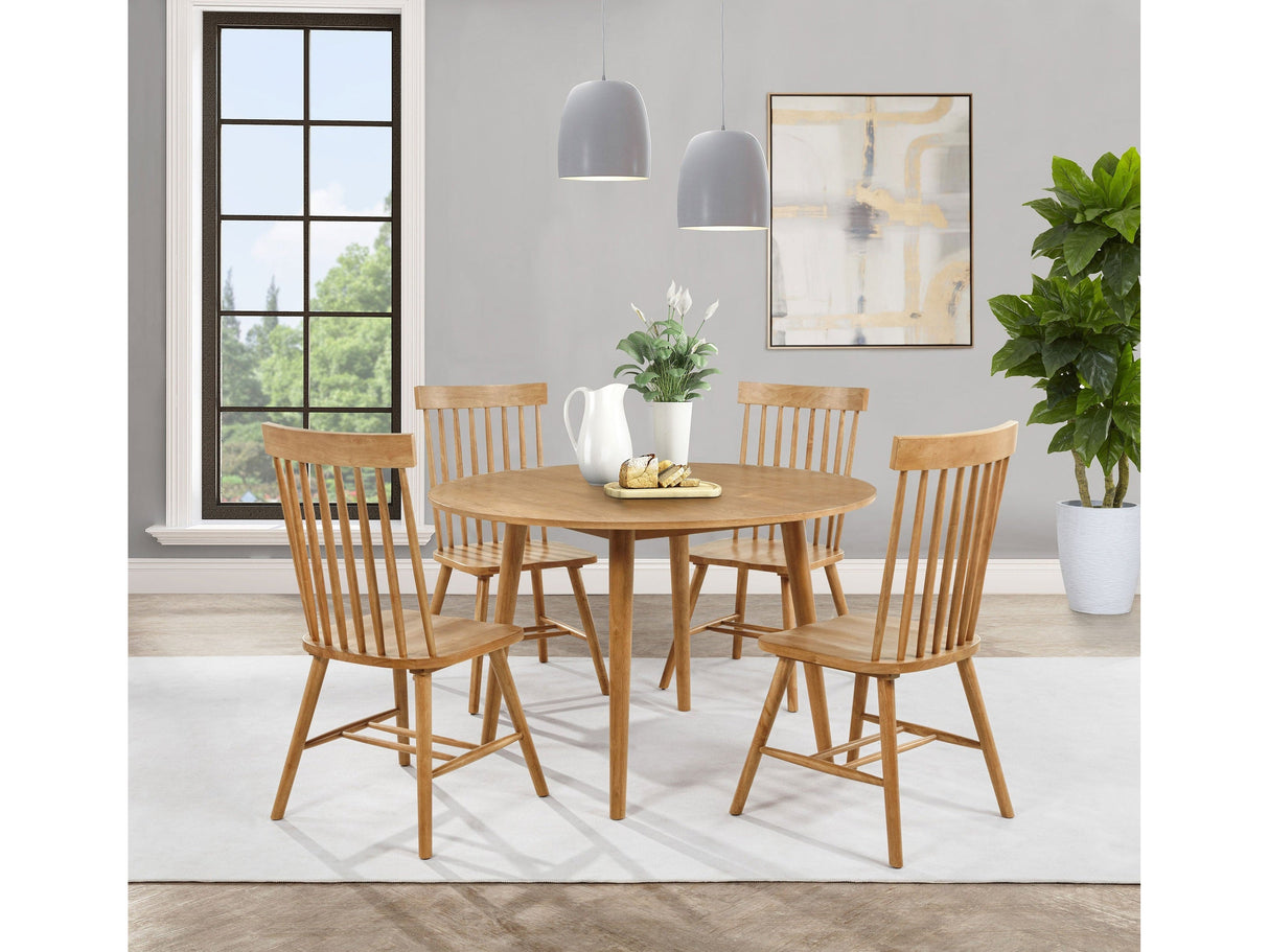 Andrews Light Ash 5-piece Round Wood Dining Room Table Set by Coaster at Eve Furniture
