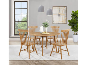 Andrews Light Ash 5-piece Round Wood Dining Room Table Set by Coaster at Eve Furniture