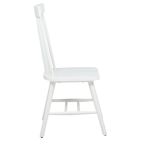 Andrews White Windsor Spindle Back Dining Side Chair (Set of 2) by Coaster at Eve Furniture