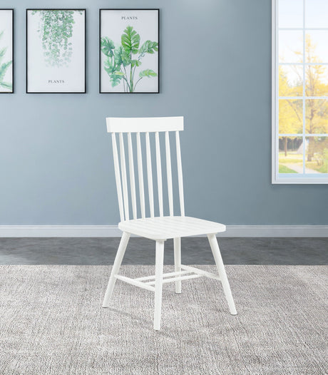 Andrews White Windsor Spindle Back Dining Side Chair (Set of 2) by Coaster at Eve Furniture