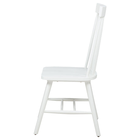 Andrews White Windsor Spindle Back Dining Side Chair (Set of 2) by Coaster at Eve Furniture