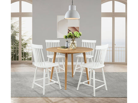 Andrews White/Light Ash 5-piece Round Counter Dining Set by Coaster at Eve Furniture