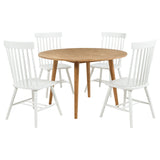Andrews White/Light Ash 5-piece Round Dining Table Set by Coaster at Eve Furniture