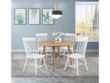 Andrews White/Light Ash 5-piece Round Dining Table Set by Coaster at Eve Furniture