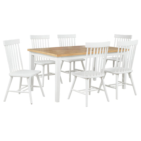 Andrews White/Light Ash 7-piece Rectangular Dining Set by Coaster at Eve Furniture