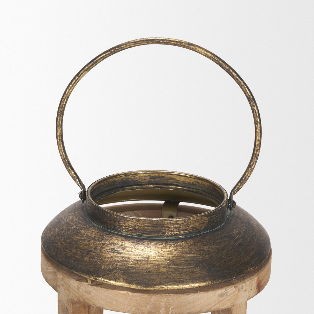 Andy I Large Natural Wood Cylindrical Lantern by Mercana at Eve Furniture