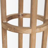 Andy I Large Natural Wood Cylindrical Lantern by Mercana at Eve Furniture