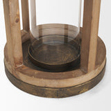 Andy I Large Natural Wood Cylindrical Lantern by Mercana at Eve Furniture