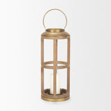 Andy II Small Natural Wood Cylindrical Lantern by Mercana at Eve Furniture