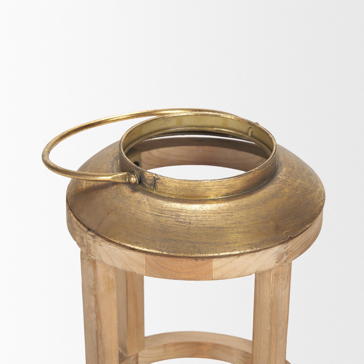 Andy II Small Natural Wood Cylindrical Lantern by Mercana at Eve Furniture