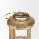 Andy II Small Natural Wood Cylindrical Lantern by Mercana at Eve Furniture