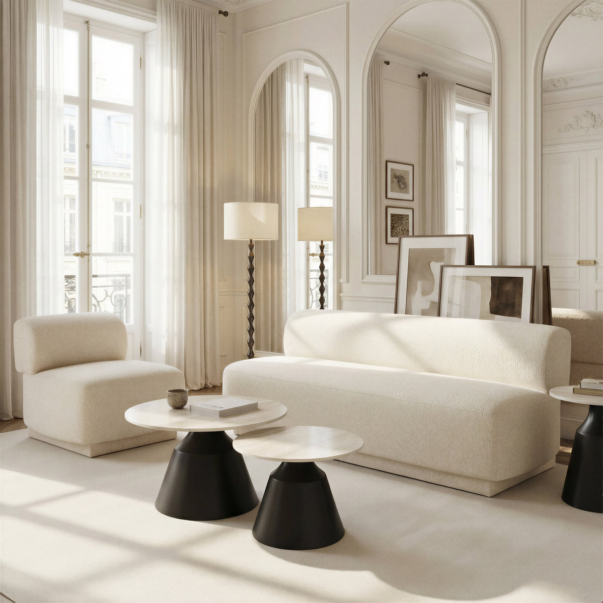 Anese Multigrain Beige Accent Chair by Zuomod at Eve Furniture