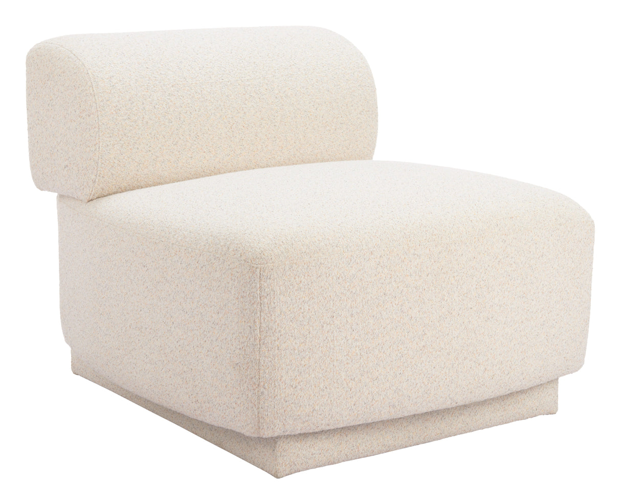 Anese Multigrain Beige Accent Chair by Zuomod at Eve Furniture
