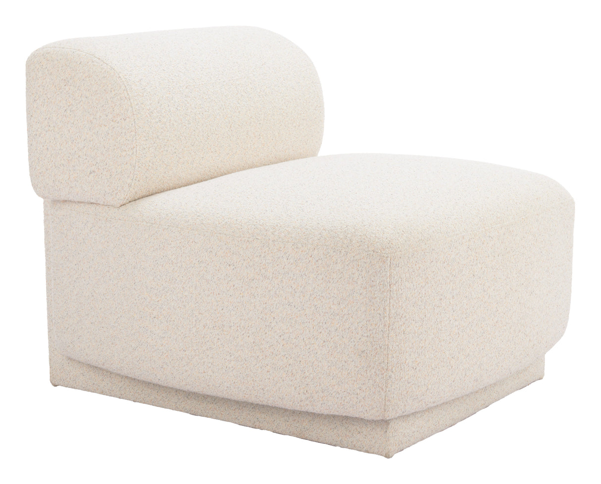 Anese Multigrain Beige Accent Chair by Zuomod at Eve Furniture