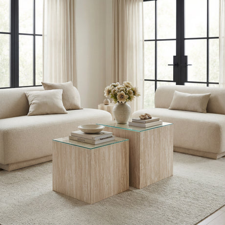 Anese Multigrain Beige Loveseat by Zuomod at Eve Furniture