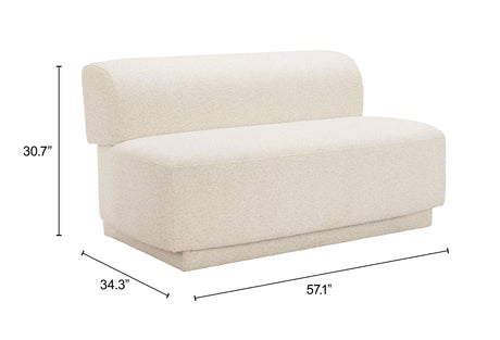 Anese Multigrain Beige Loveseat by Zuomod at Eve Furniture
