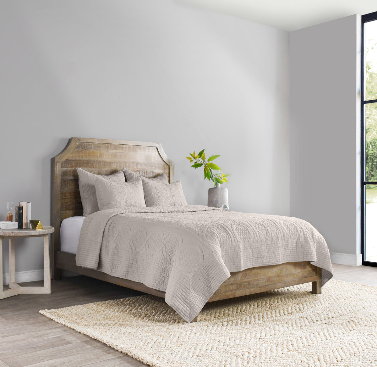 Anessa Taupe Quilt Collection by Classic Home at Eve Furniture