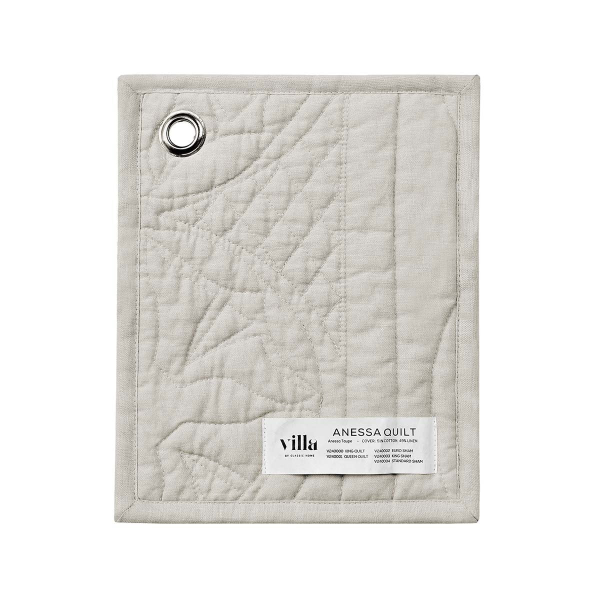 Anessa Taupe Quilt Collection by Classic Home at Eve Furniture