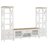 Angela 3-piece Entertainment Center With 67" TV Stand Brown and White