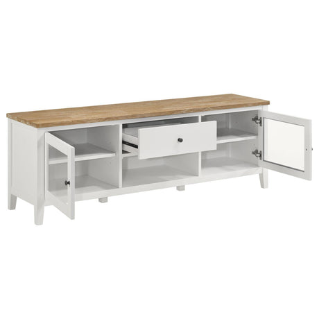 Angela Brown and White 2-door Wooden 67" TV Stand by Coaster at Eve Furniture