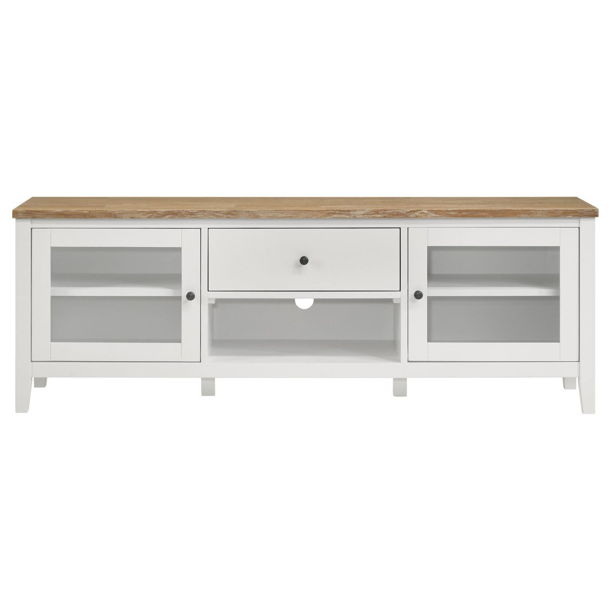 Angela Brown and White 2-door Wooden 67" TV Stand by Coaster at Eve Furniture