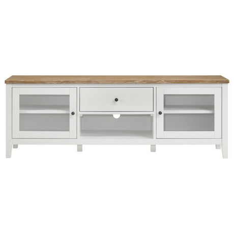 Angela Brown and White 2-door Wooden 67" TV Stand by Coaster at Eve Furniture