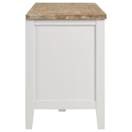 Angela Brown and White 2-door Wooden 67" TV Stand by Coaster at Eve Furniture