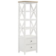 Angela Brown and White 4-shelf Wooden Media Tower with Drawers by Coaster at Eve Furniture