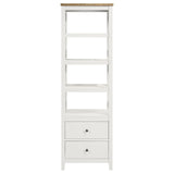 Angela Brown and White 4-shelf Wooden Media Tower with Drawers by Coaster at Eve Furniture