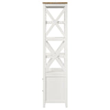 Angela Brown and White 4-shelf Wooden Media Tower with Drawers by Coaster at Eve Furniture